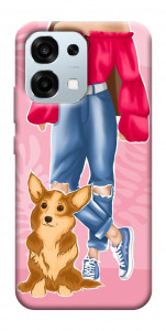Чехол Girl and corgi для Oppo A6 Pro 5G