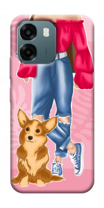 Чохол Girl and corgi для Oppo A6