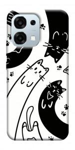 Чехол Черно-белые коты для Oppo A6 Pro 5G