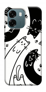 Чохол Чорно-білі коти для Oppo A6
