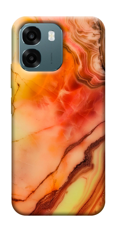 Чохол Червоний корал мармур для Oppo A6