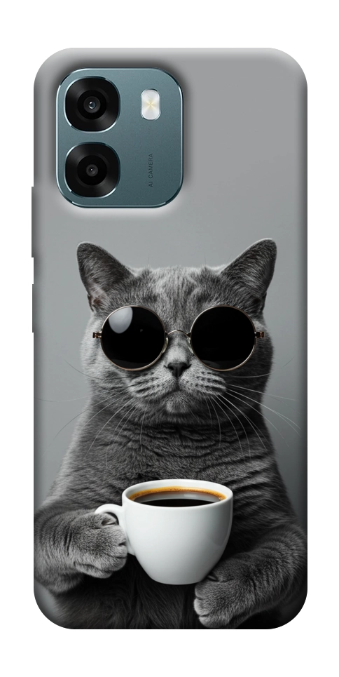 Чохол Grey cat coffee для Oppo A6