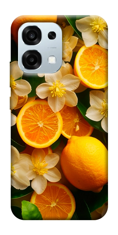 Чехол Лимоны и цветы для Oppo A6 Pro