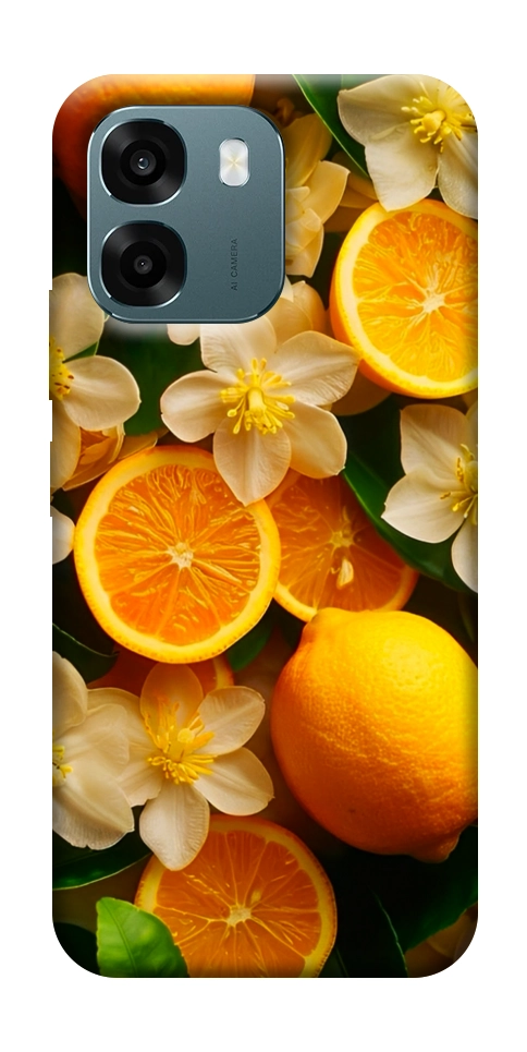 Чохол Лимони та квіти для Oppo A6