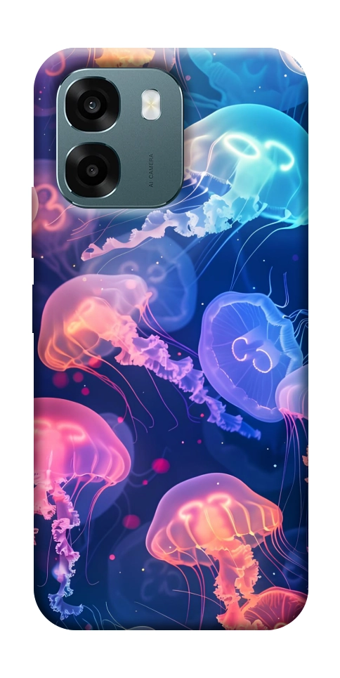Чохол Neon jellyfishes для Oppo A6