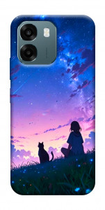Чохол Space girl and cat для Oppo A6