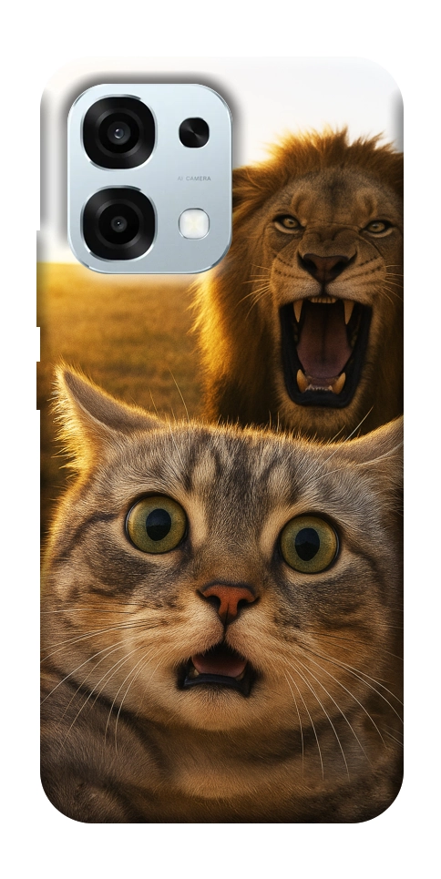 Чехол Shocked cat and lion для Oppo A6 Pro