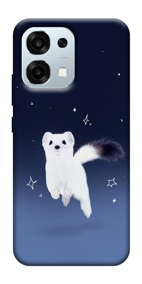 Чехол Хорёк в снегу для Oppo A6 Pro