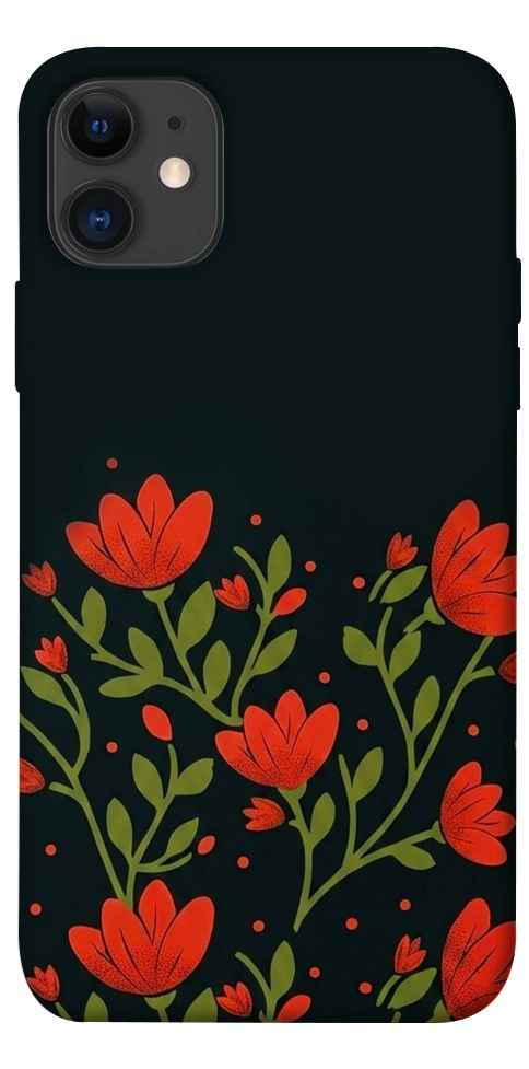 Чохол Червоний цвіт для iPhone 11