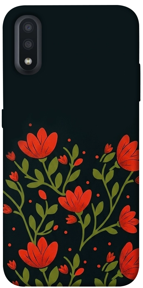 Чехол Червоний цвіт для Galaxy A01