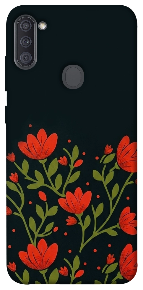 Чехол Червоний цвіт для Galaxy A11 (2020)