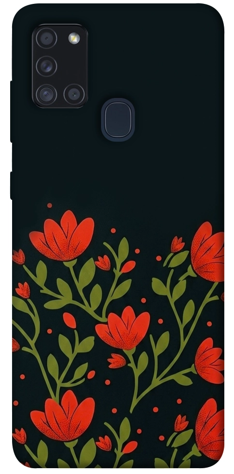 Чехол Червоний цвіт для Galaxy A21s (2020)