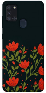 Чехол Червоний цвіт для Galaxy A21s (2020)