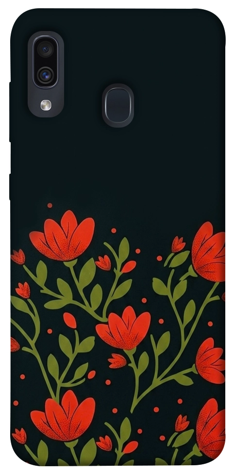 Чохол Червоний цвіт для Galaxy A30 (2019)