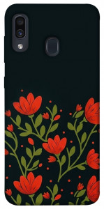 Чехол Червоний цвіт для Samsung Galaxy A20 A205F