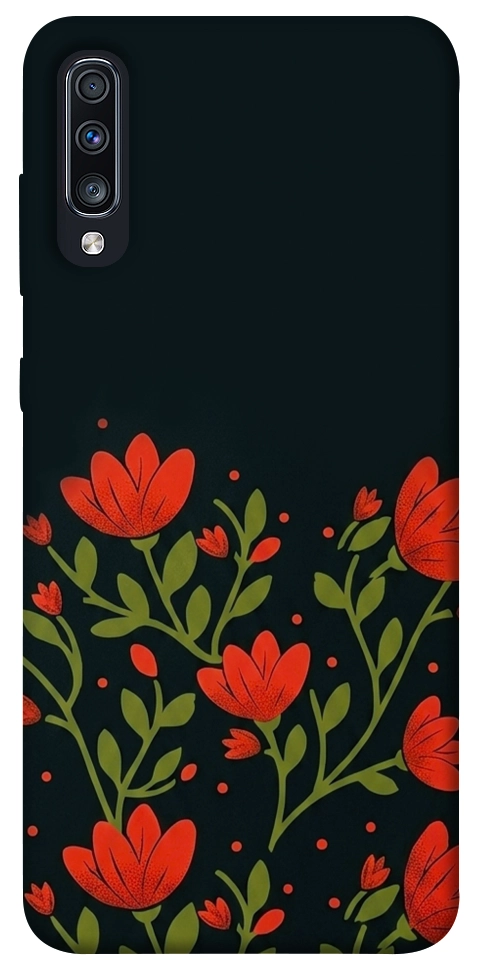 Чохол Червоний цвіт для Galaxy A70 (2019)