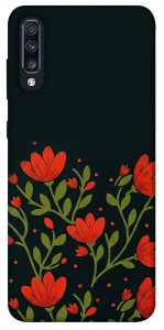 Чохол Червоний цвіт для Galaxy A70 (2019)