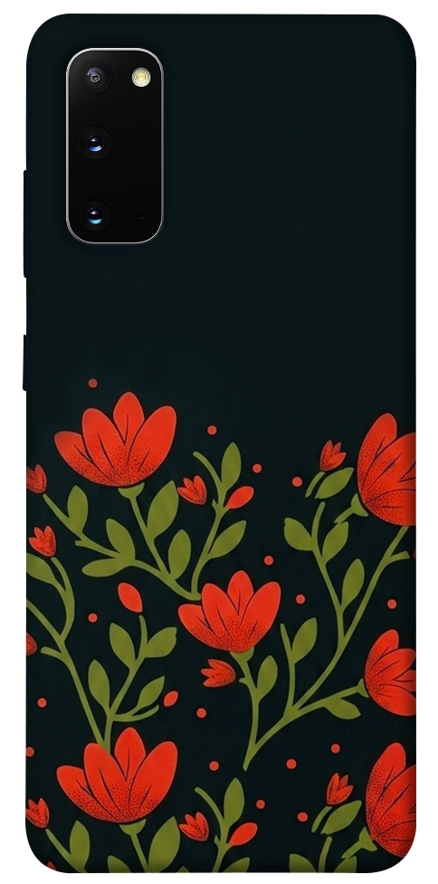 Чехол Червоний цвіт для Galaxy S20 (2020)