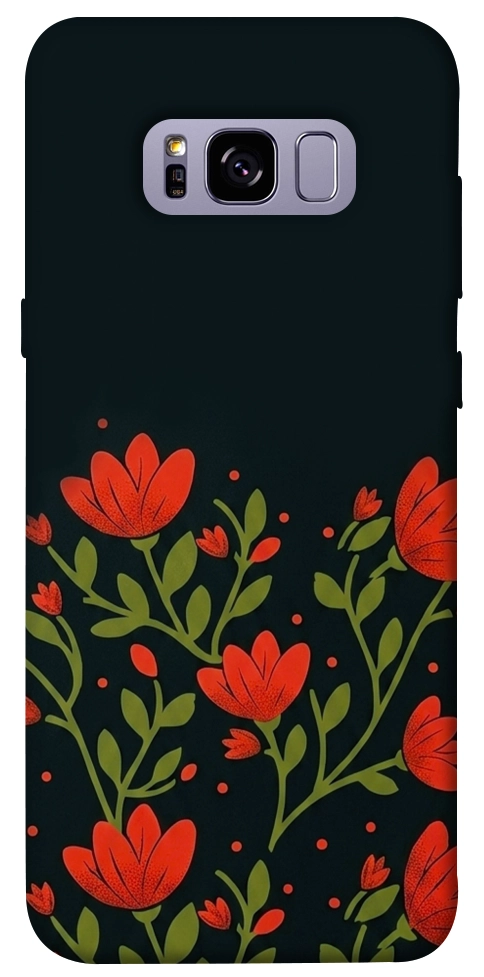 Чохол Червоний цвіт для Galaxy S8+