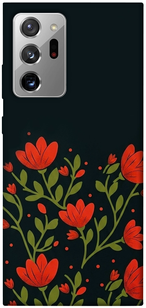 Чохол Червоний цвіт для Galaxy Note 20 Ultra