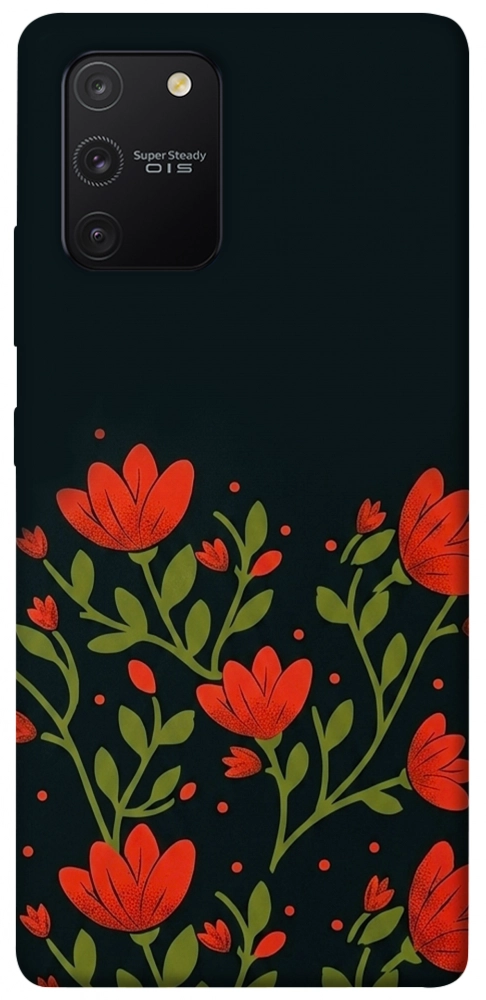 Чохол Червоний цвіт для Galaxy S10 Lite (2020)