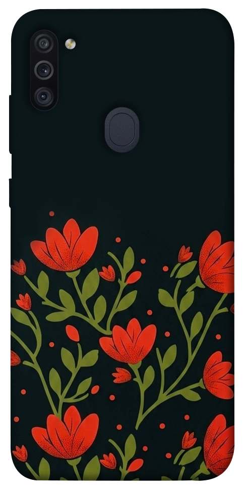Чехол Червоний цвіт для Galaxy M11 (2020)