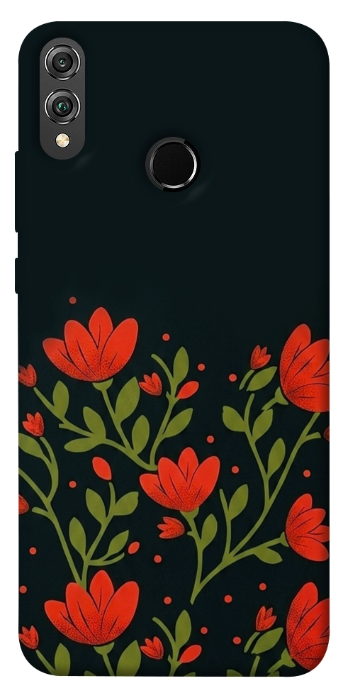 Чехол Червоний цвіт для Huawei Honor 8X