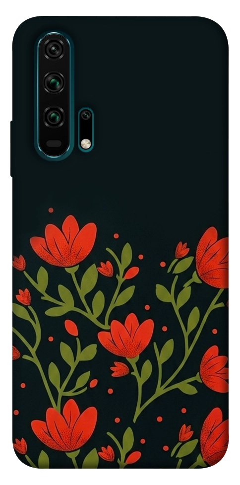 Чохол Червоний цвіт для Huawei Honor 20 Pro