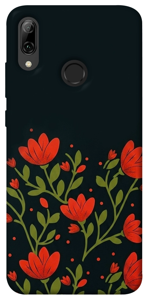 Чохол Червоний цвіт для Huawei P Smart (2019)