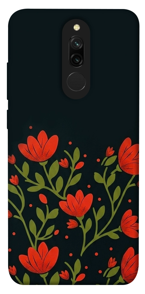 Чехол Червоний цвіт для Xiaomi Redmi 8