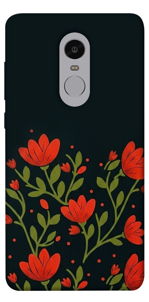Чохол Червоний цвіт для Xiaomi Redmi Note 4X