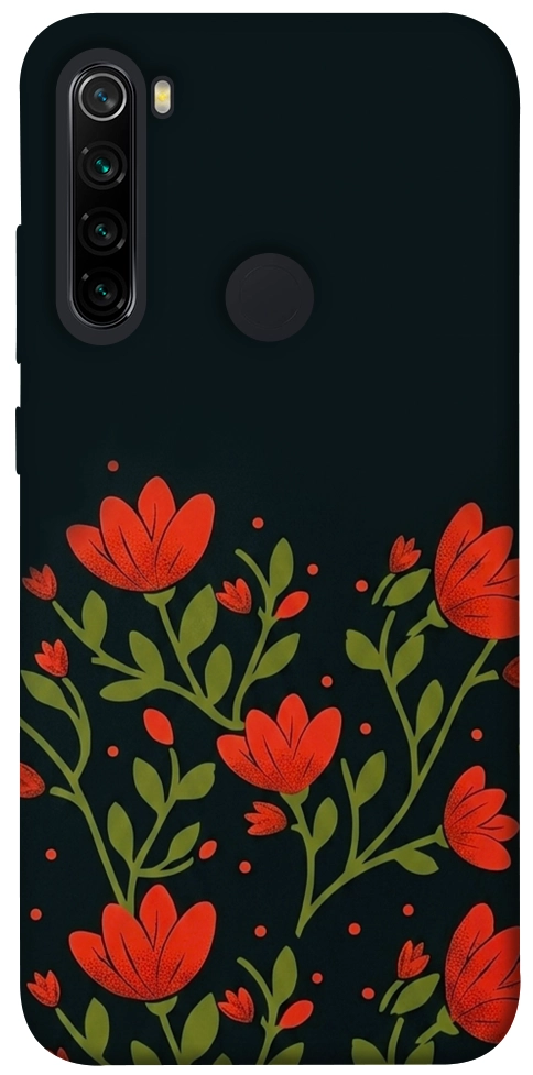 Чехол Червоний цвіт для Xiaomi Redmi Note 8