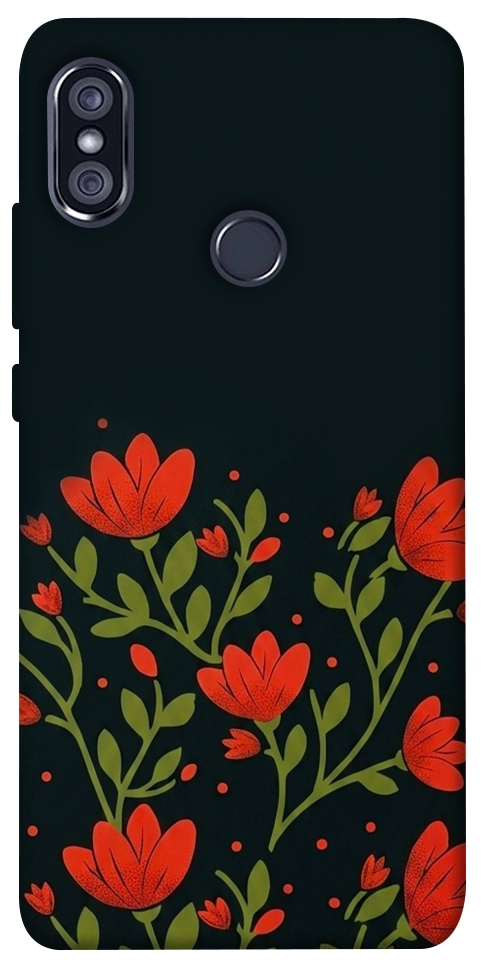 Чохол Червоний цвіт для Xiaomi Redmi Note 5 (Dual Camera)