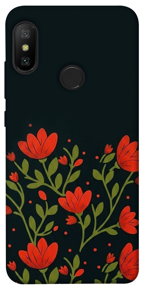 Чехол Червоний цвіт для Xiaomi Redmi 6 Pro