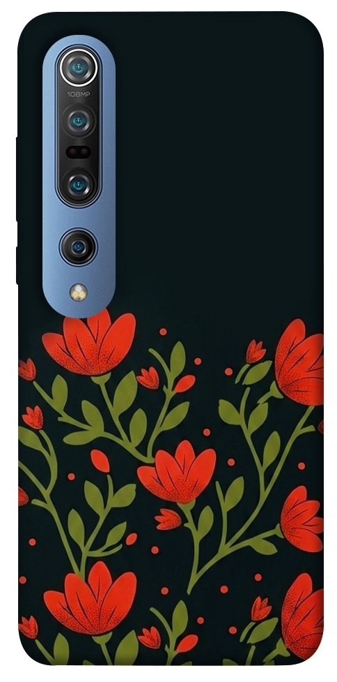 Чехол Червоний цвіт для Xiaomi Mi 10