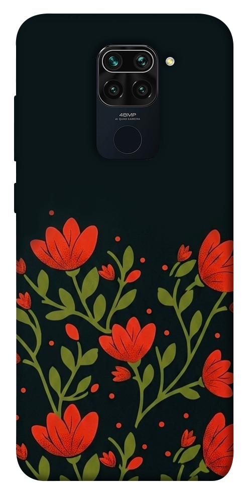 Чехол Червоний цвіт для Xiaomi Redmi 10X