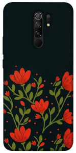 Чехол Червоний цвіт для Xiaomi Redmi 9