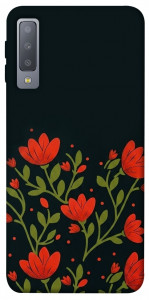 Чехол Червоний цвіт для Galaxy A7 (2018)