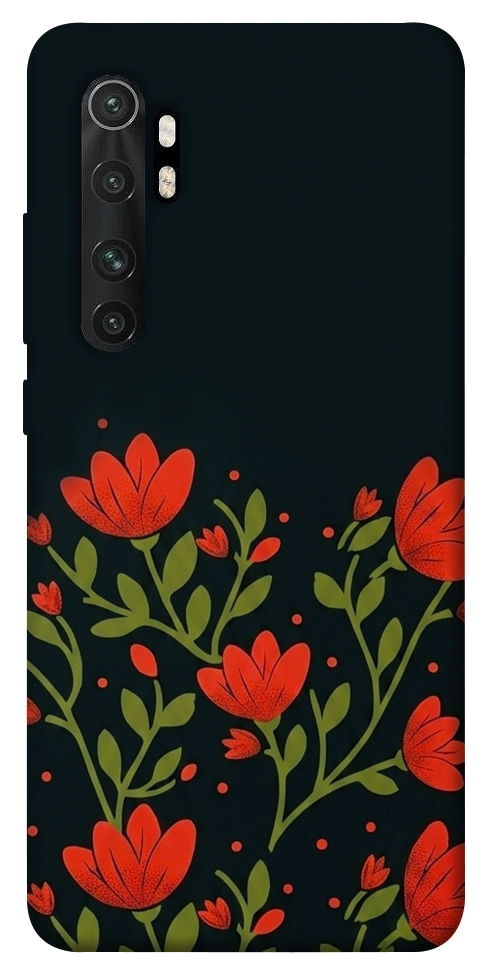 Чехол Червоний цвіт для Xiaomi Mi Note 10 Lite