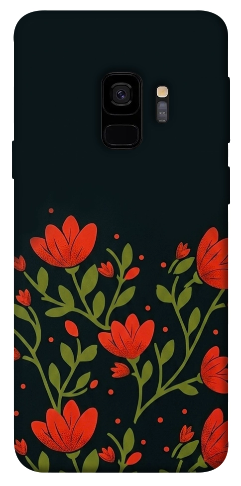 Чехол Червоний цвіт для Galaxy S9