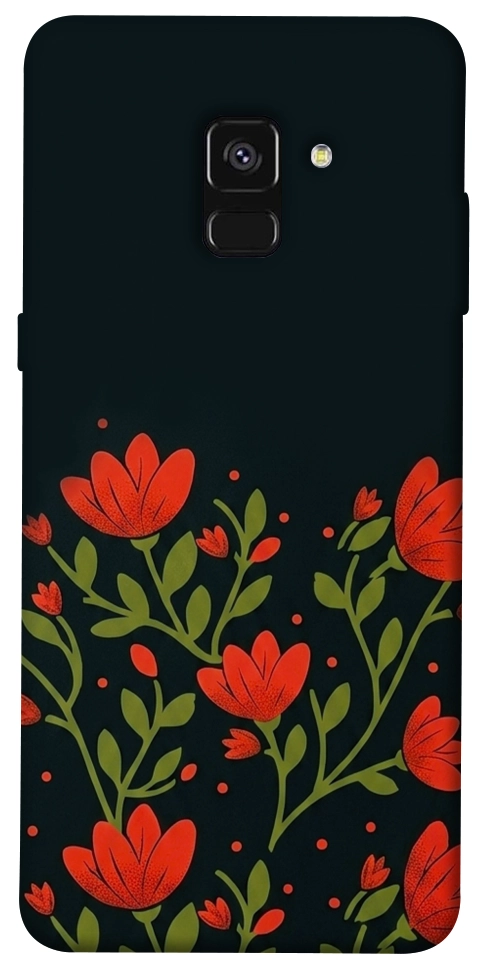 Чехол Червоний цвіт для Galaxy A8 (2018)