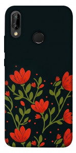 Чехол Червоний цвіт для Huawei P20 Lite