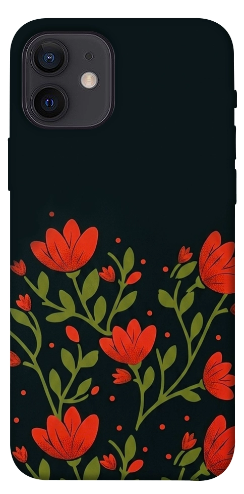 Чохол Червоний цвіт для iPhone 12