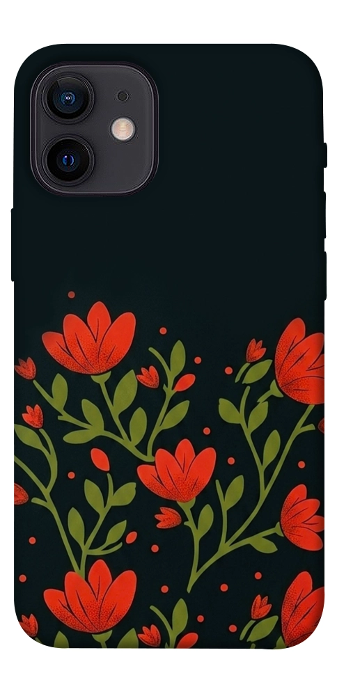 Чехол Червоний цвіт для iPhone 12 mini