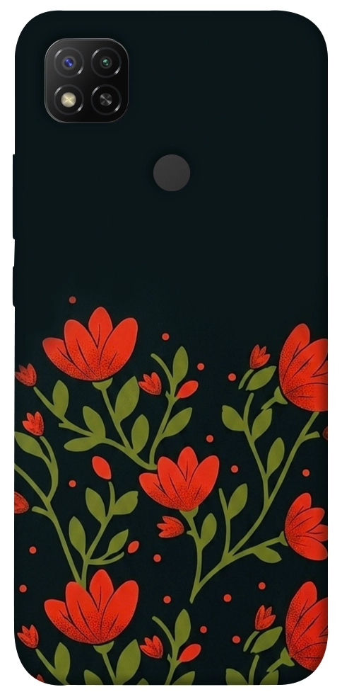 Чохол Червоний цвіт для Xiaomi Redmi 9C
