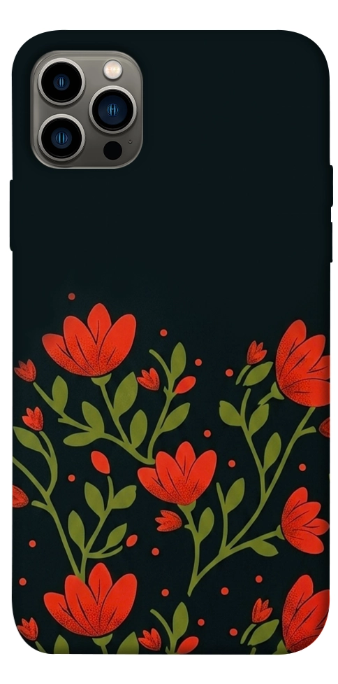 Чохол Червоний цвіт для iPhone 12 Pro