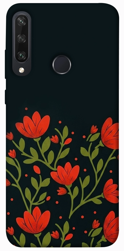 Чохол Червоний цвіт для Huawei Y6p