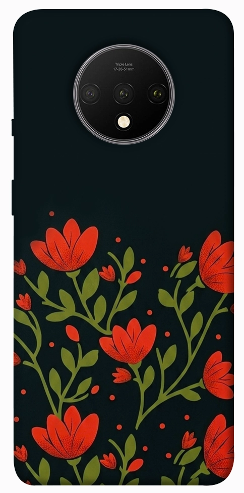 Чохол Червоний цвіт для OnePlus 7T