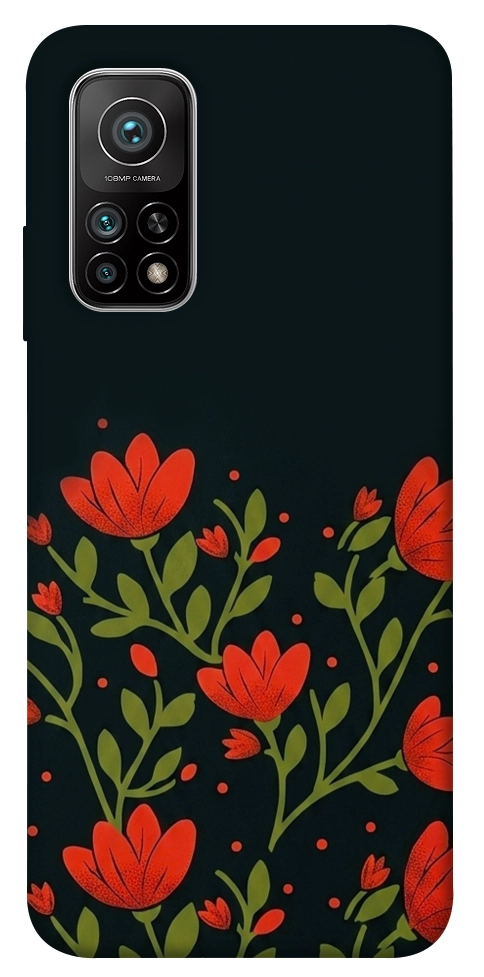 Чехол Червоний цвіт для Xiaomi Mi 10T