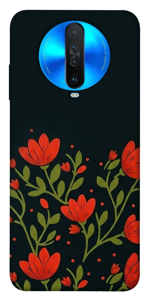 Чехол Червоний цвіт для Xiaomi Redmi K30